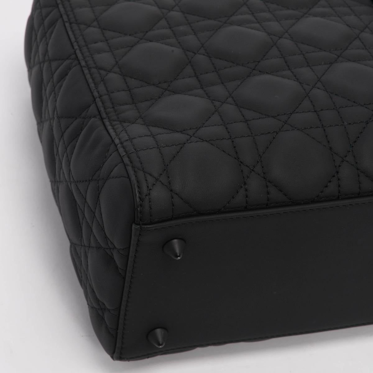 Dior Black Ultramatte Cannage Calfskin Medium Lady Dior