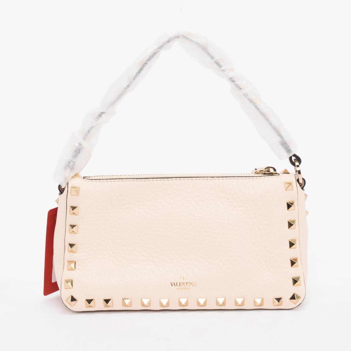 Valentino Light Ivory Grainy Calfskin Small Cross Body Bag