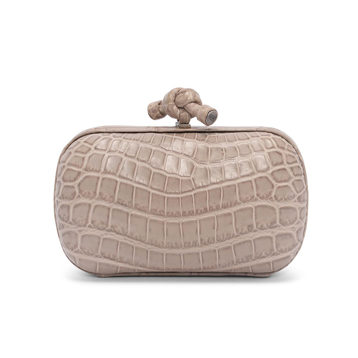 Bottega Veneta Stone Crocodile Knot Clutch