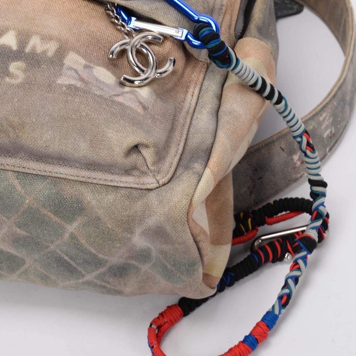 Chanel Grey Graffiti Canvas Small Art School Backpack