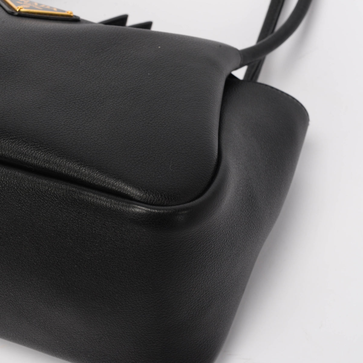 Prada Black Soft Grain Calfskin Medium Shoulder Bag