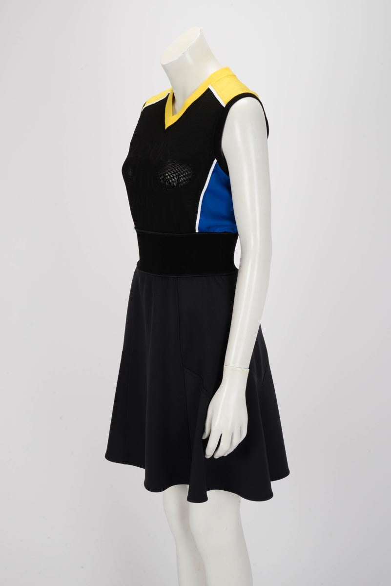 Louis Vuitton Black Knit Colourblock Mini Dress S