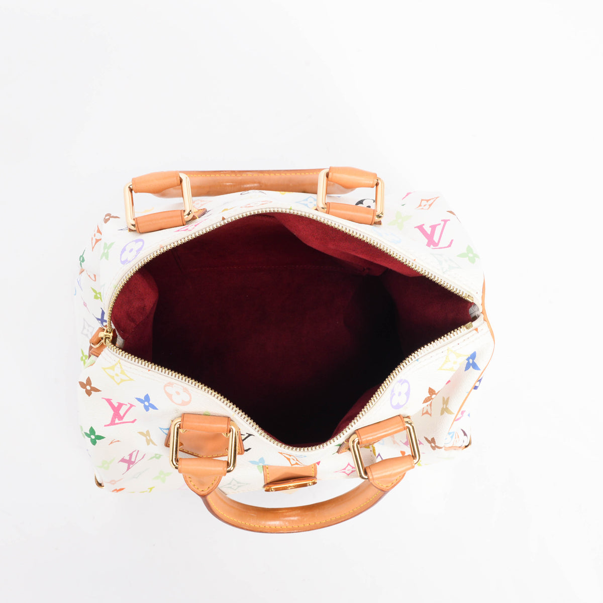 Louis Vuitton White Multicolore Monogram Speedy 30