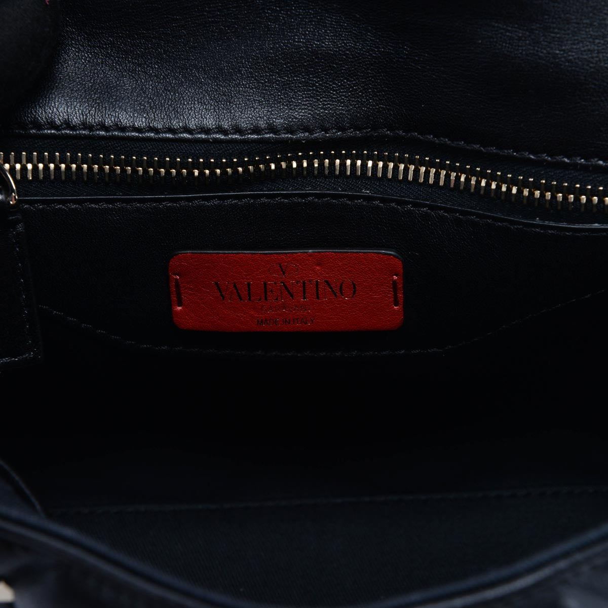 Valentino Black Lambskin Candystud Top Handle Bag