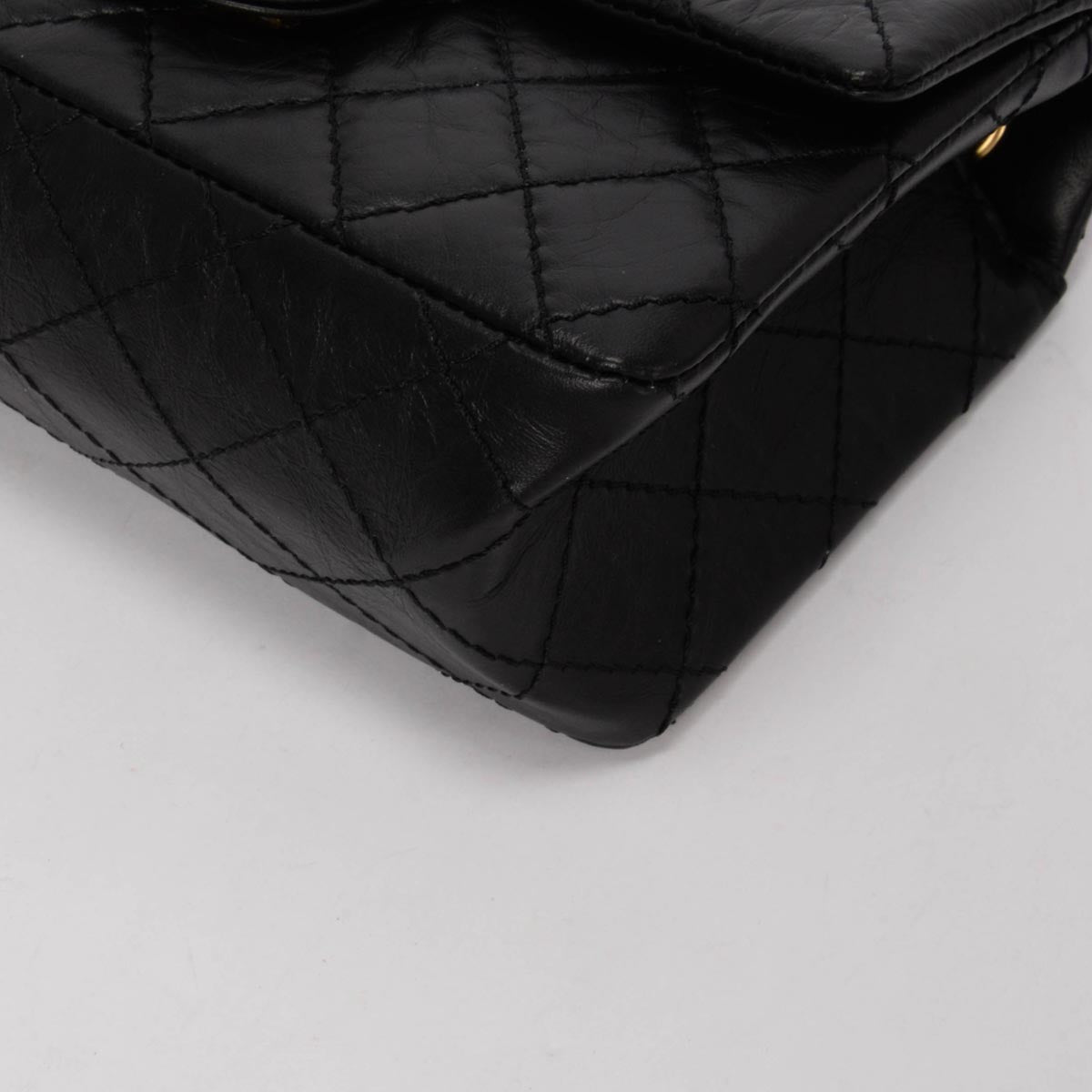Chanel Black Distressed Calfskin Mini Reissue 2.55 Flap Bag