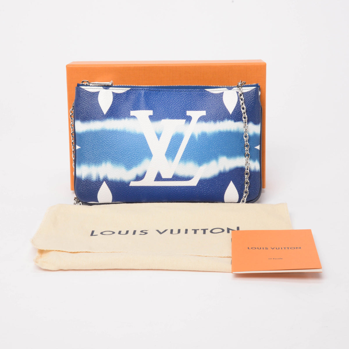 Louis Vuitton Blue Monogram Giant Escale Double Zip Pochette