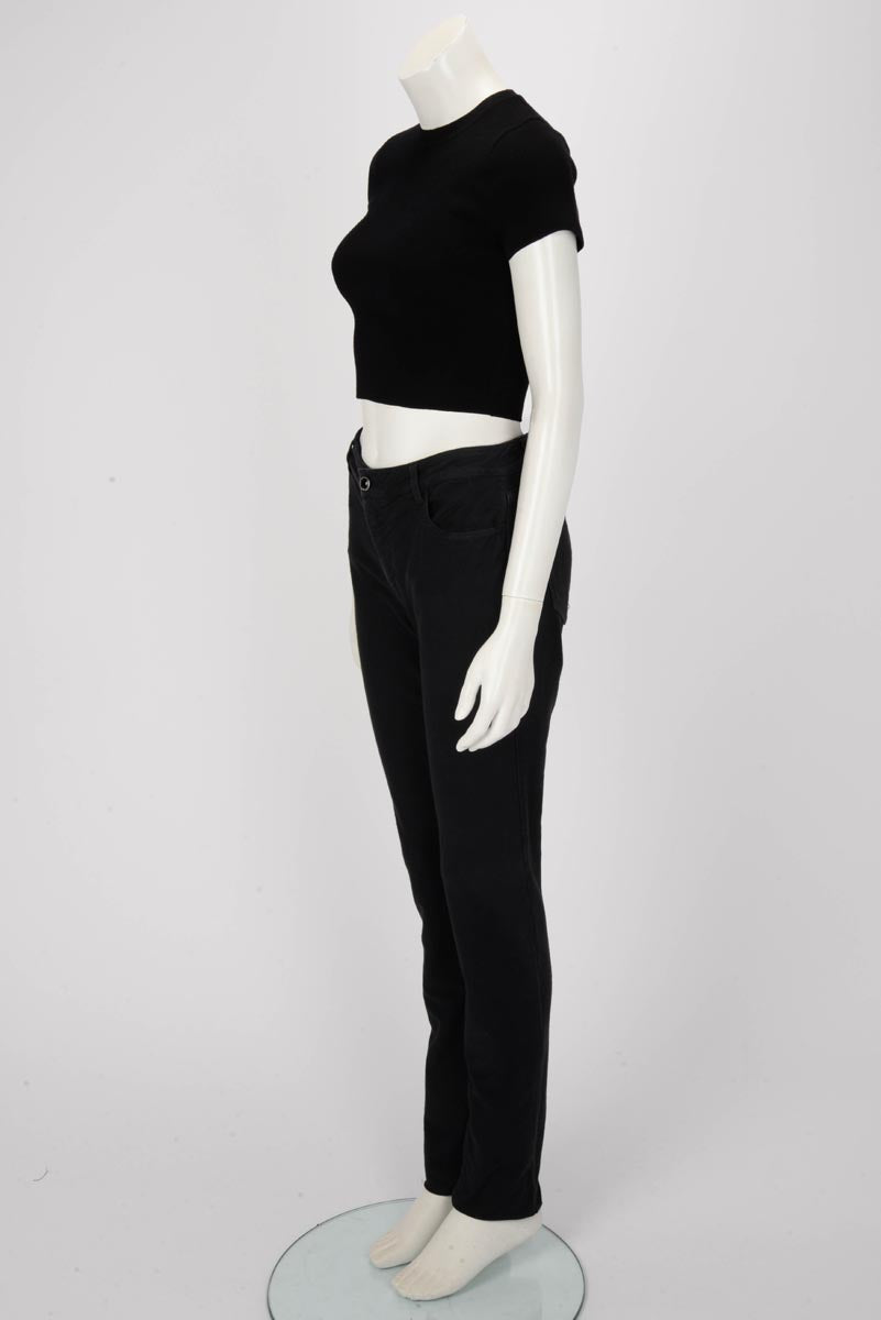 Chanel Black Soft Denim Straight Leg Jeans FR 40
