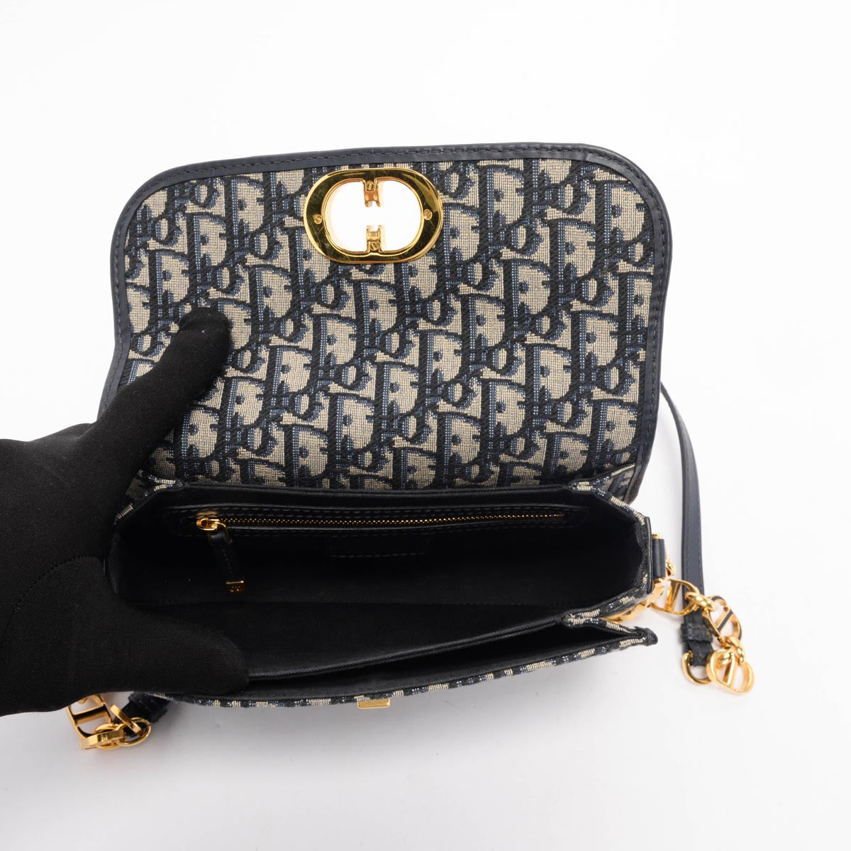 Dior Blue Oblique Jacquard 30 Montaigne Avenue Bag