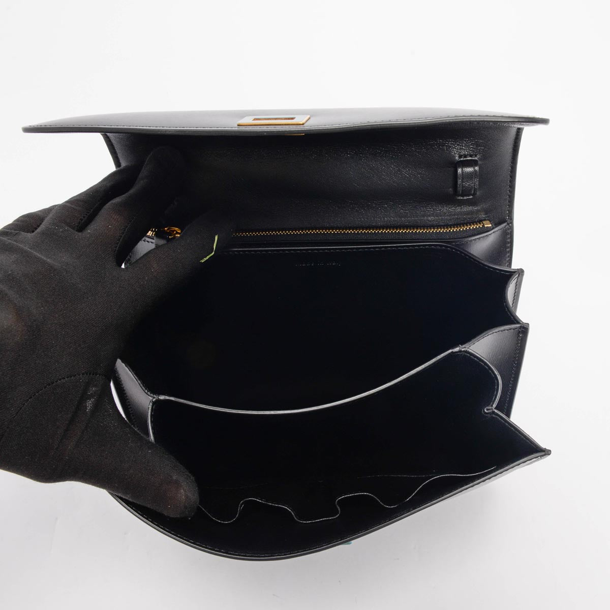 Celine Black Liege Calfskin Medium Classic Box Bag