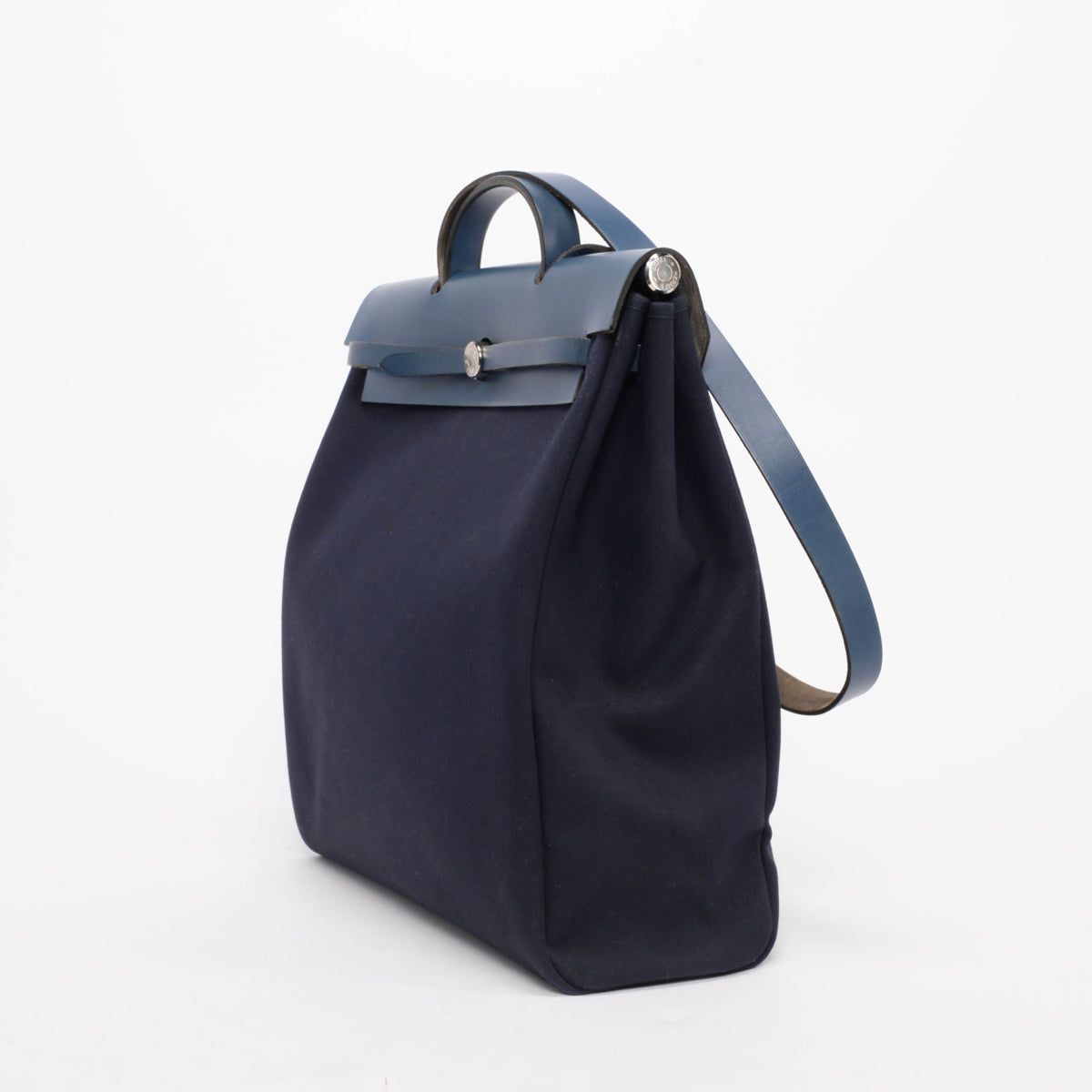 Hermes Navy Canvas Herbag MM 2 in 1