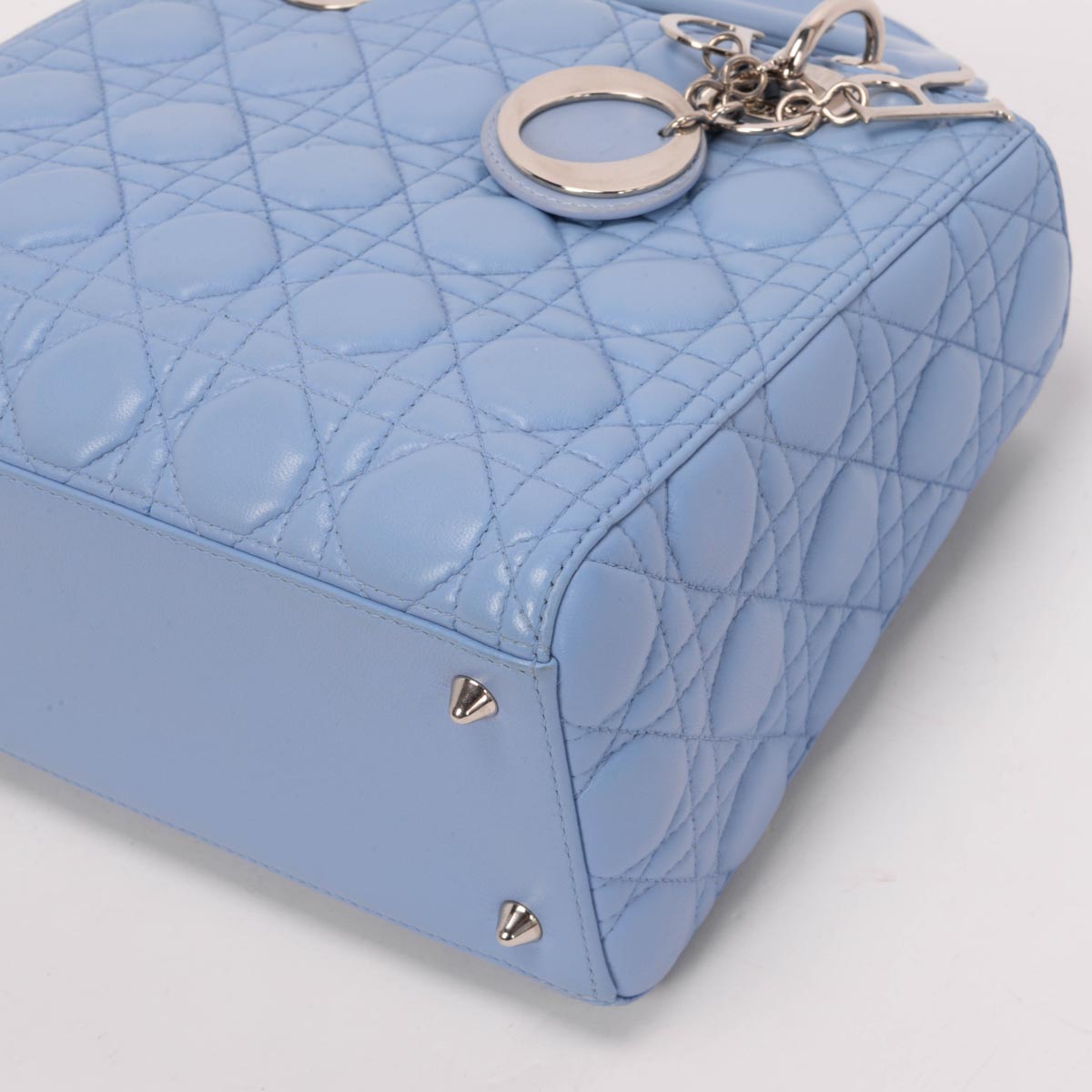 Dior Pale Blue Cannage Lambskin Medium Lady Dior