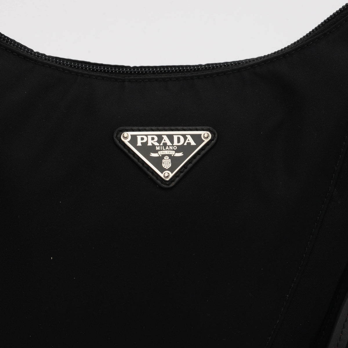 Prada Black Nylon Studded New Vela Hobo Bag