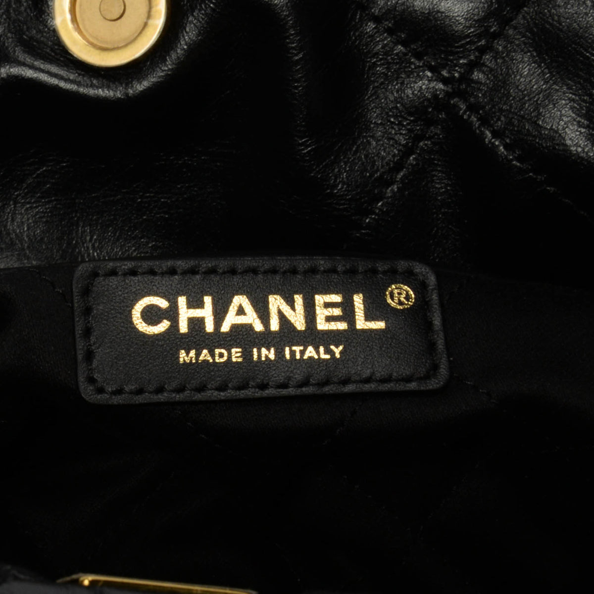Chanel Black Shiny Calfskin Small 22 Bag