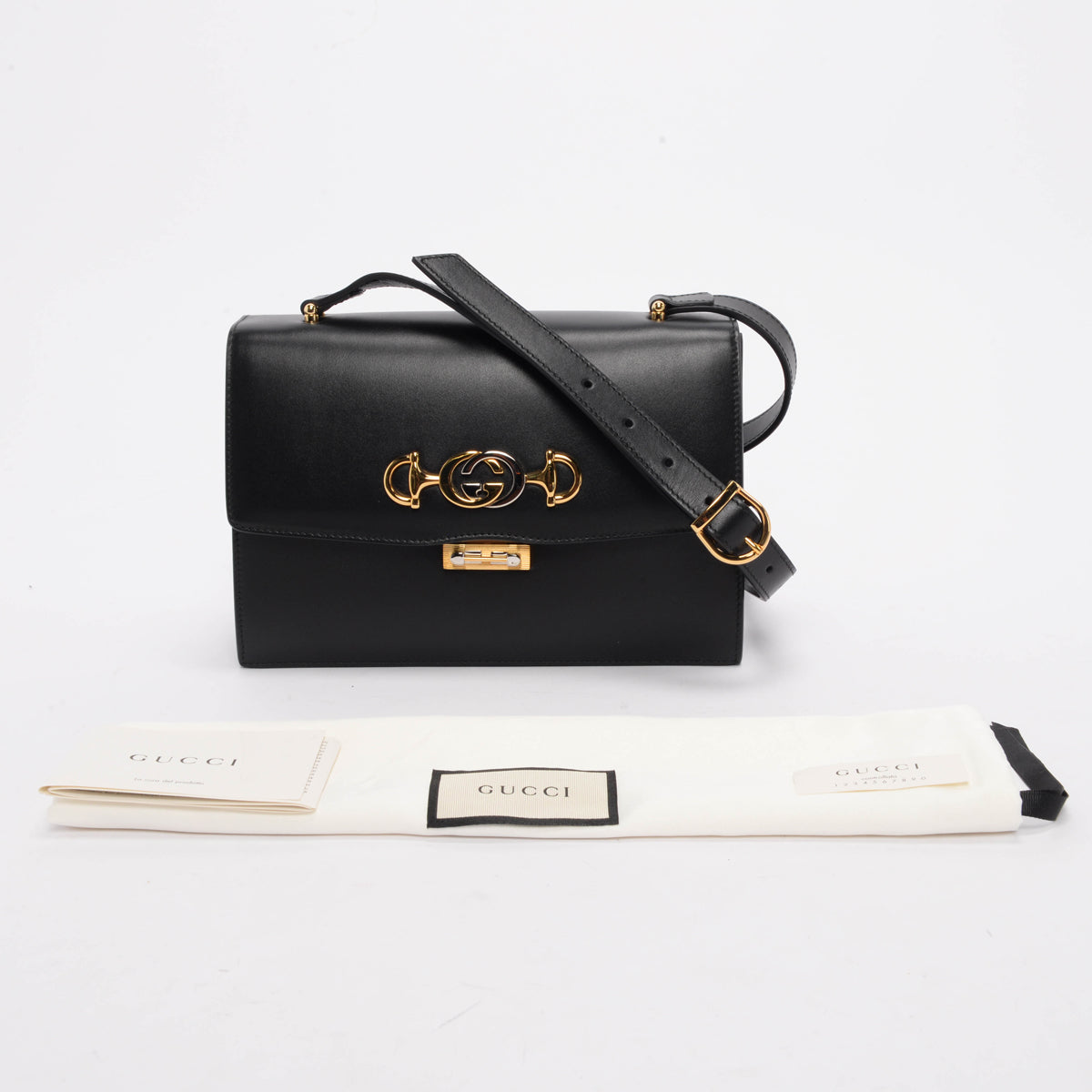 Gucci Black Smooth Calfskin Small Zumi Shoulder Bag