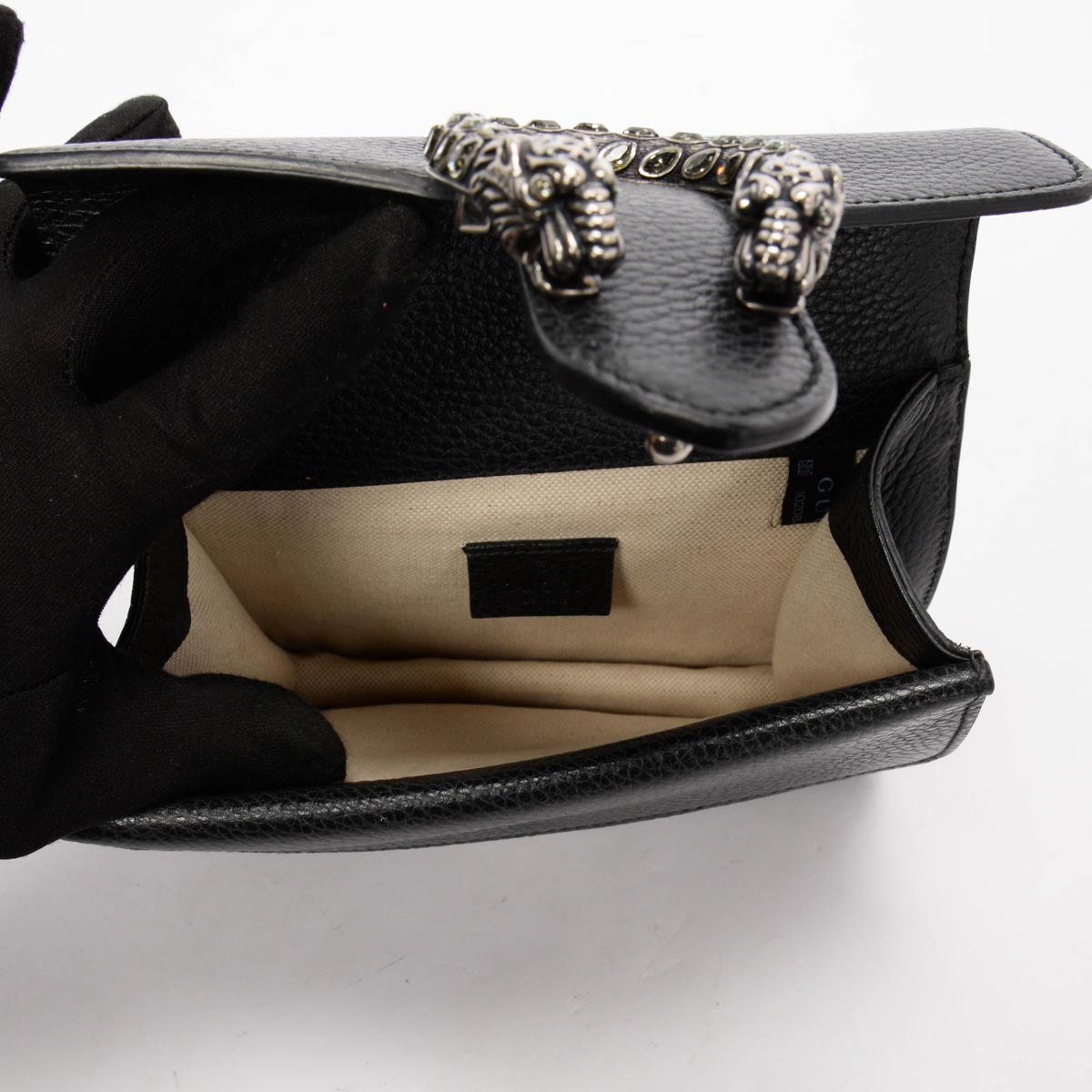 Gucci Black Grained Calfskin Dionysus Mini Bag