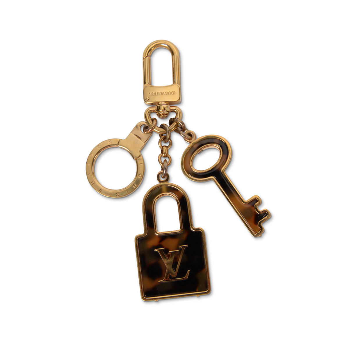 Louis Vuitton Gold Tone Havana Resin Confidence Bag Charm