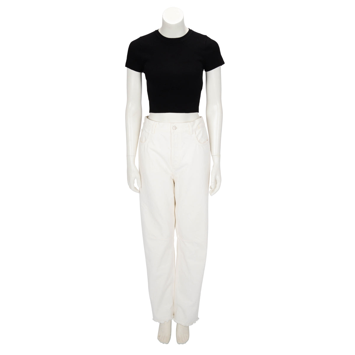 Celine White Denim Wide Leg Jeans FR 42