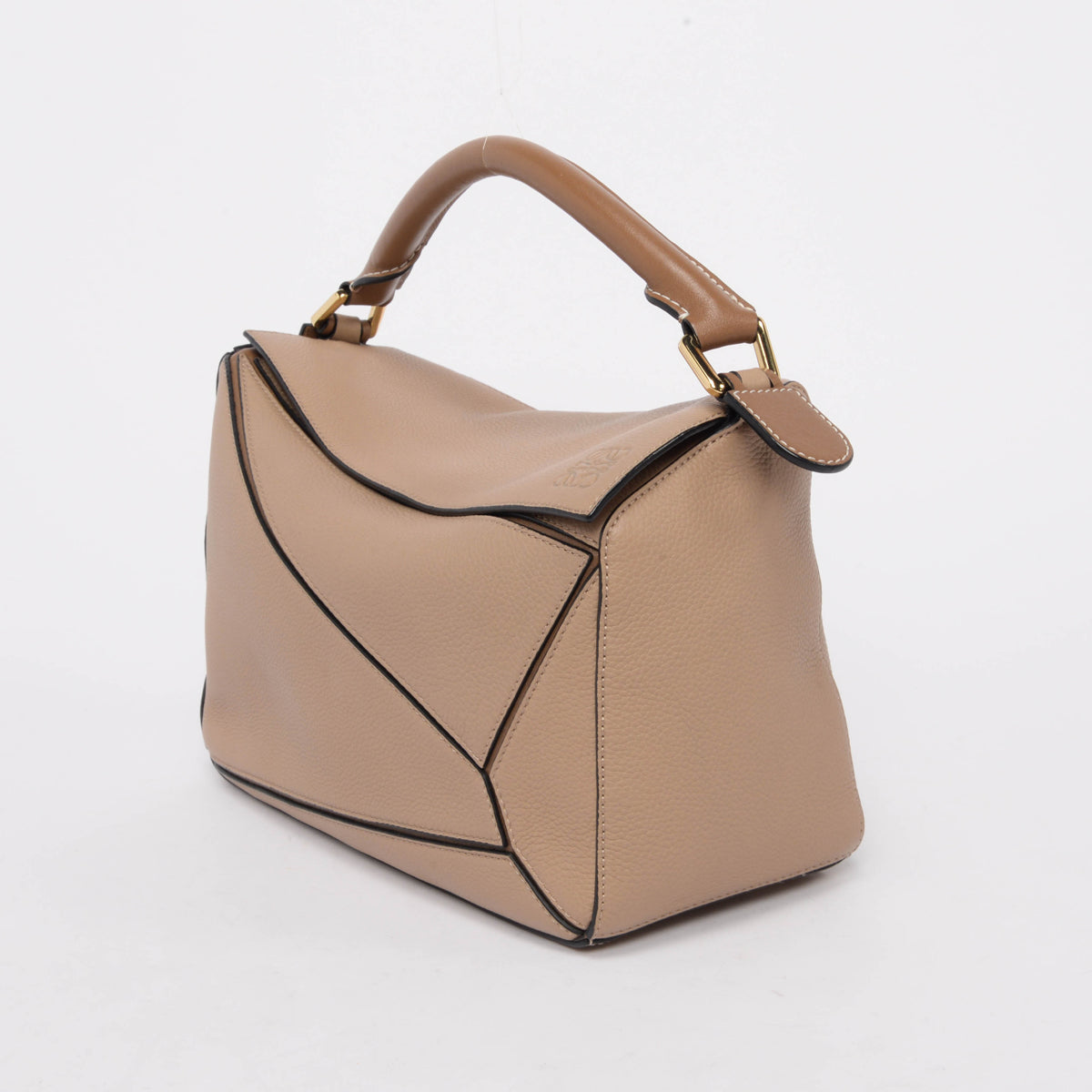Loewe Sand & Mink Grained Calfskin Medium Puzzle Bag