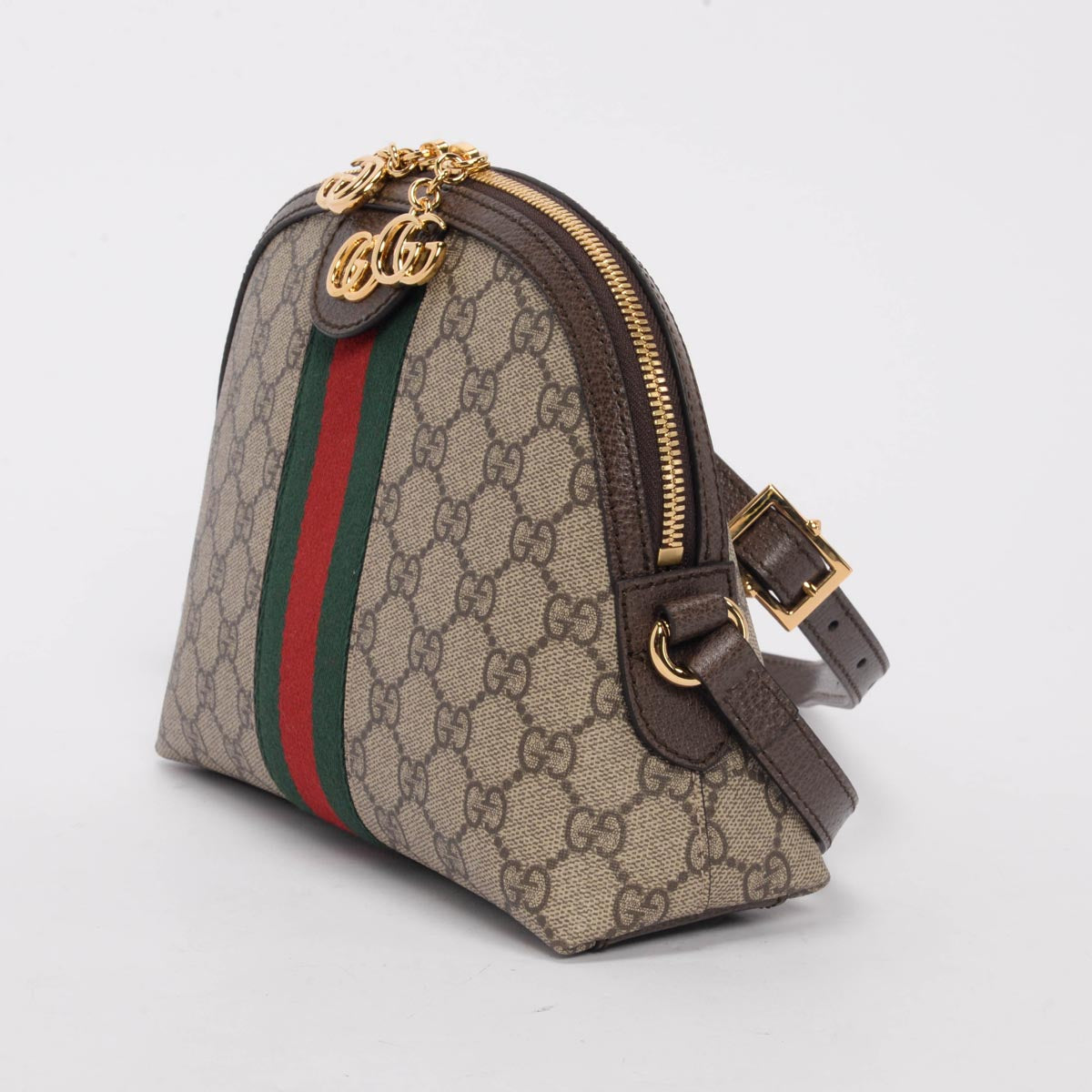 Gucci Brown GG Supreme Small Ophidia Shoulder Bag