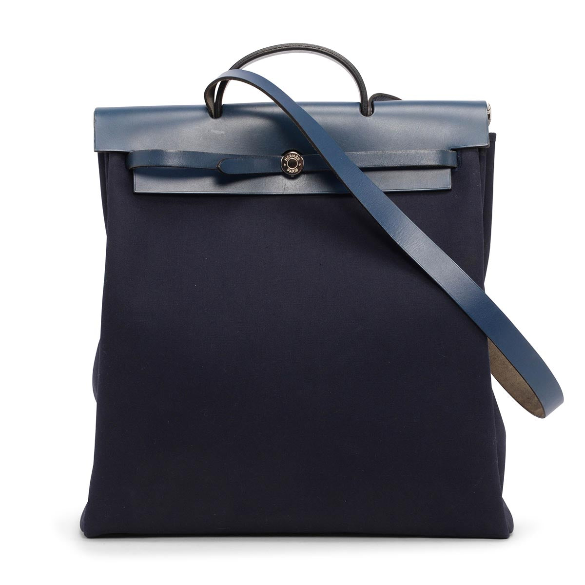 Hermes Navy Canvas Herbag MM 2 in 1