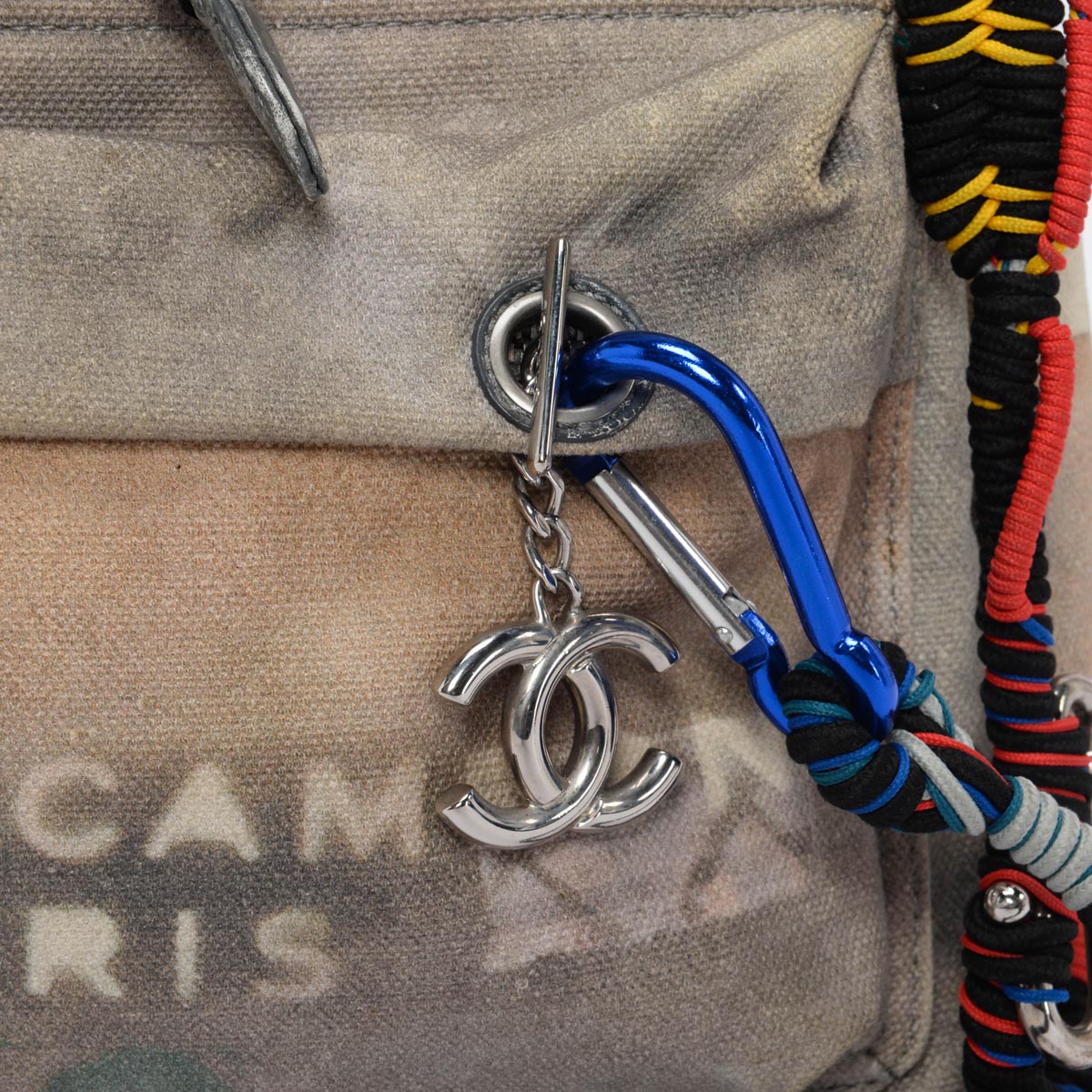 Chanel Grey Graffiti Canvas Small Art School Backpack