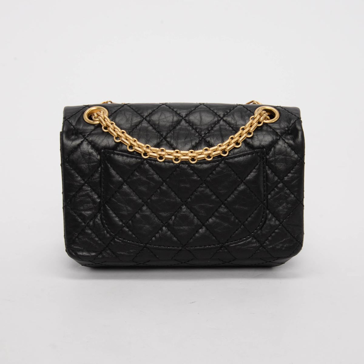 Chanel Black Distressed Calfskin Mini Reissue 2.55 Flap Bag