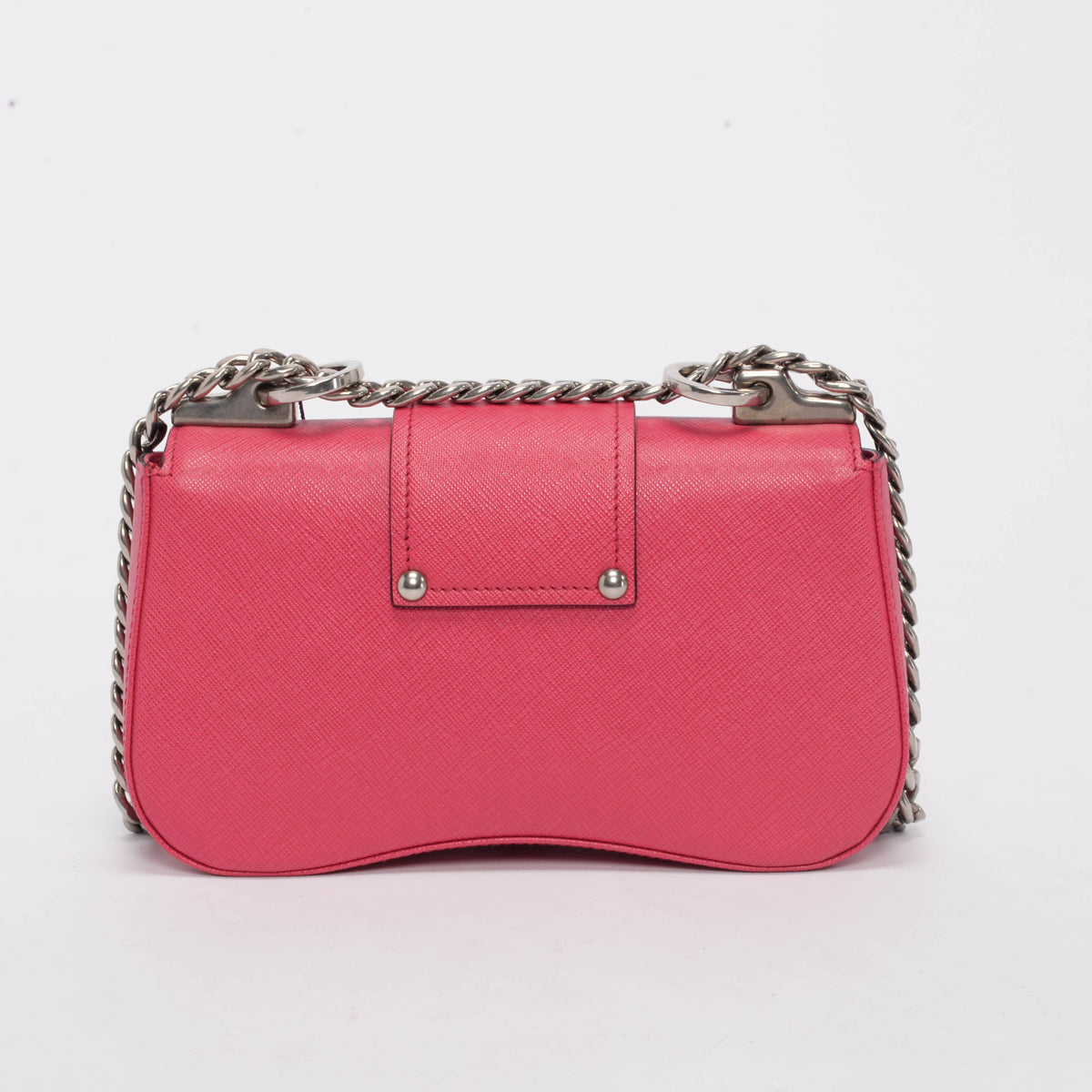 Prada Pink Saffiano Sidonie Small Chain Bag