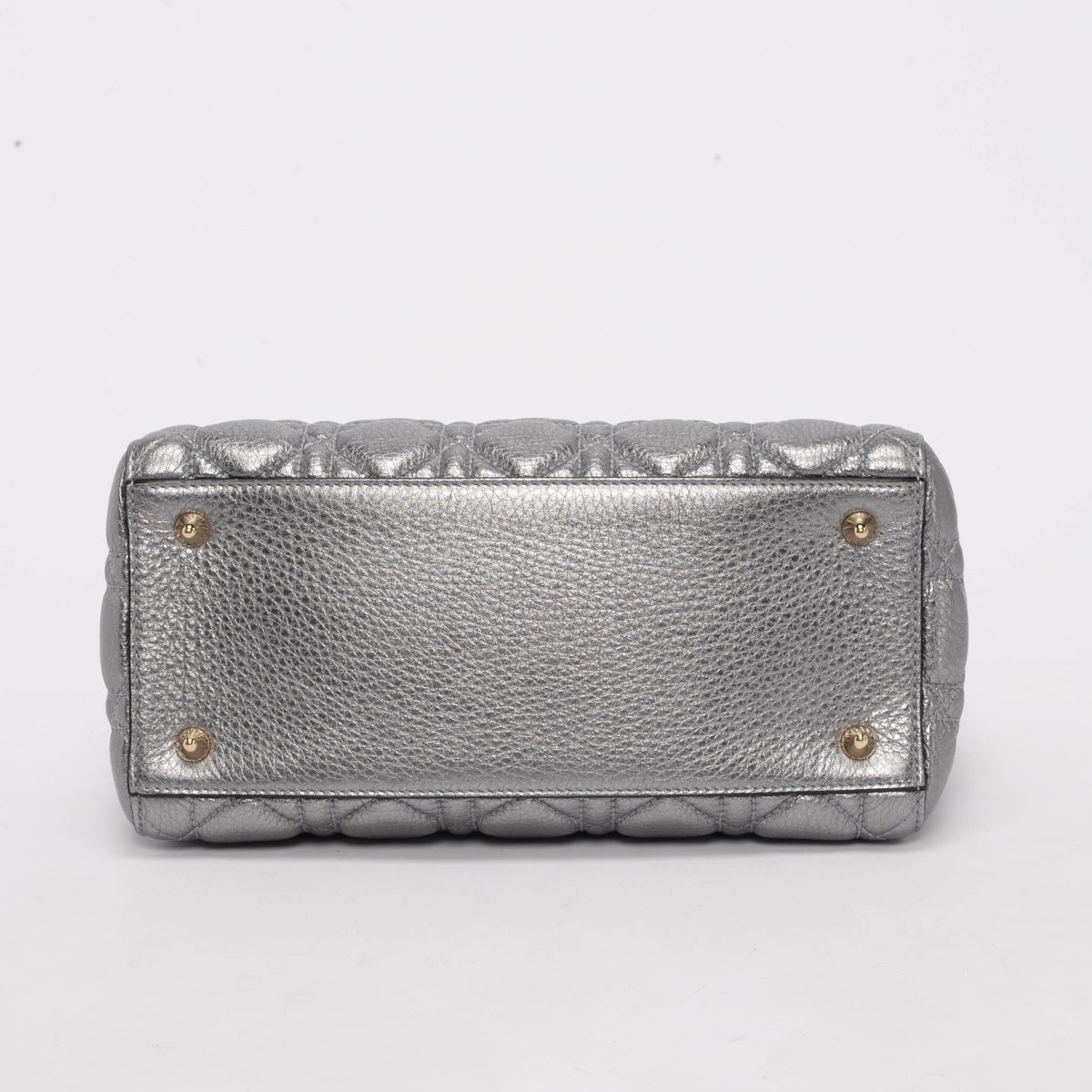 Dior Silver Cannage Calfskin Medium Supple Lady Dior