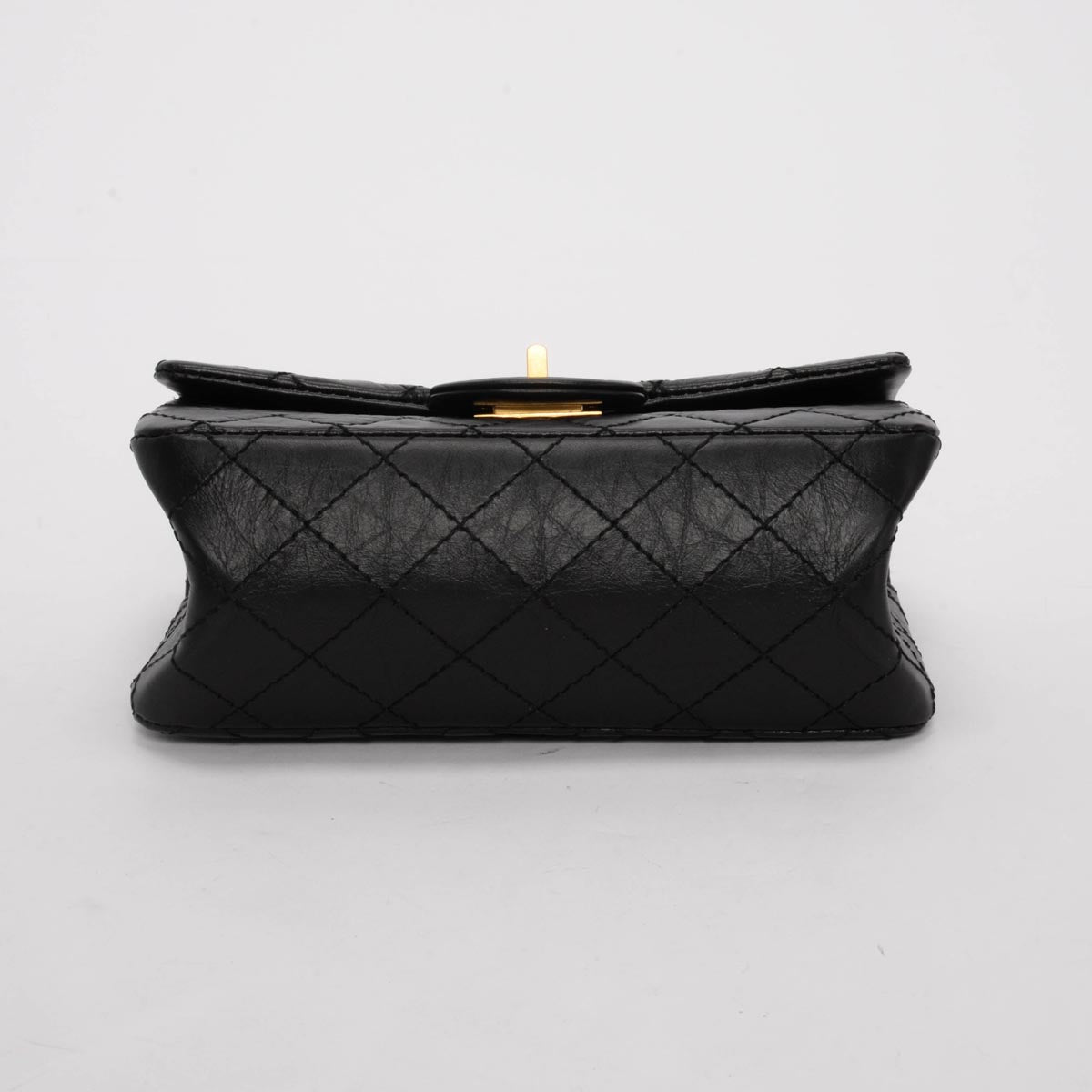 Chanel Black Distressed Calfskin Mini Reissue 2.55 Flap Bag