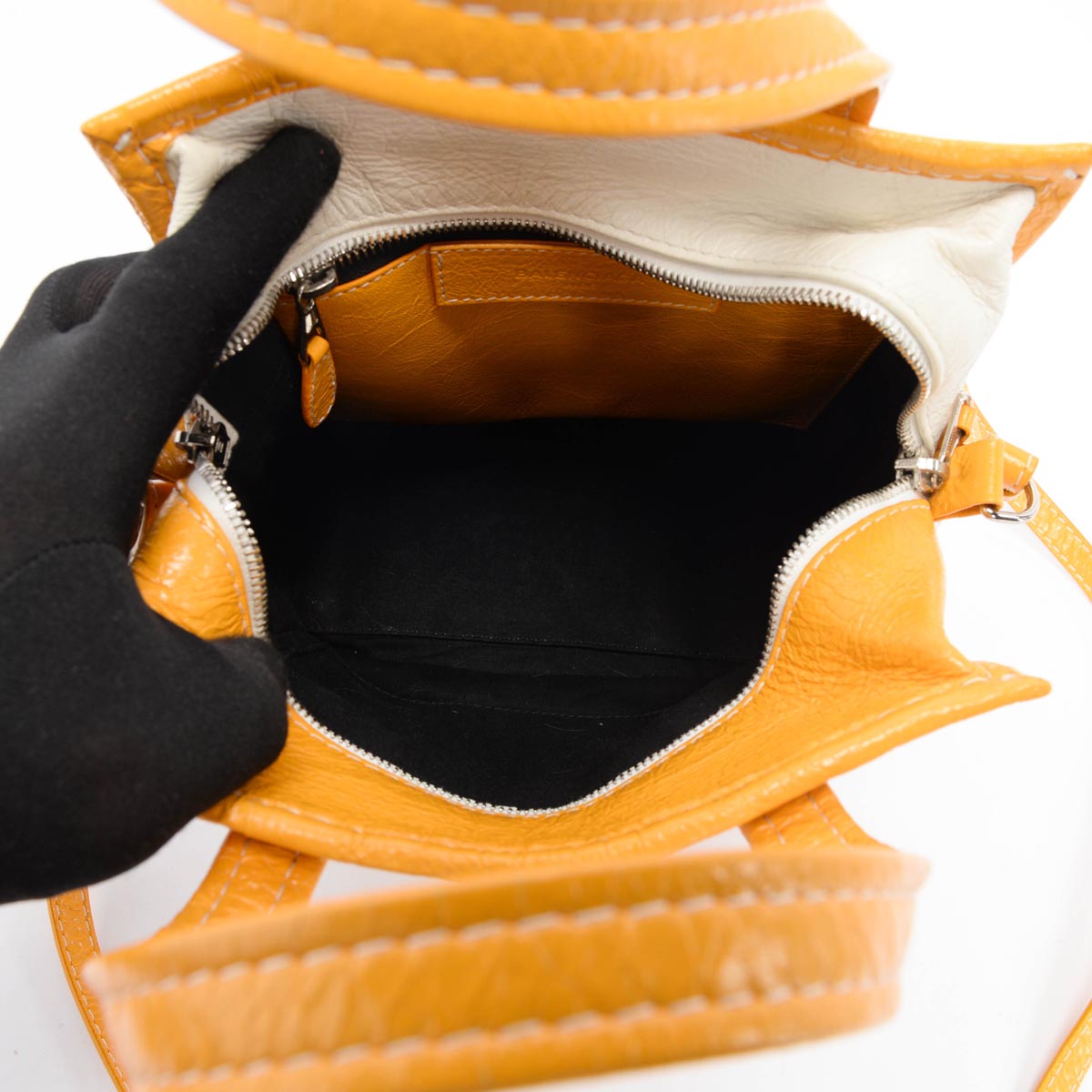 Balenciaga Yellow Arena Lambskin XS Bazar Shopper Tote