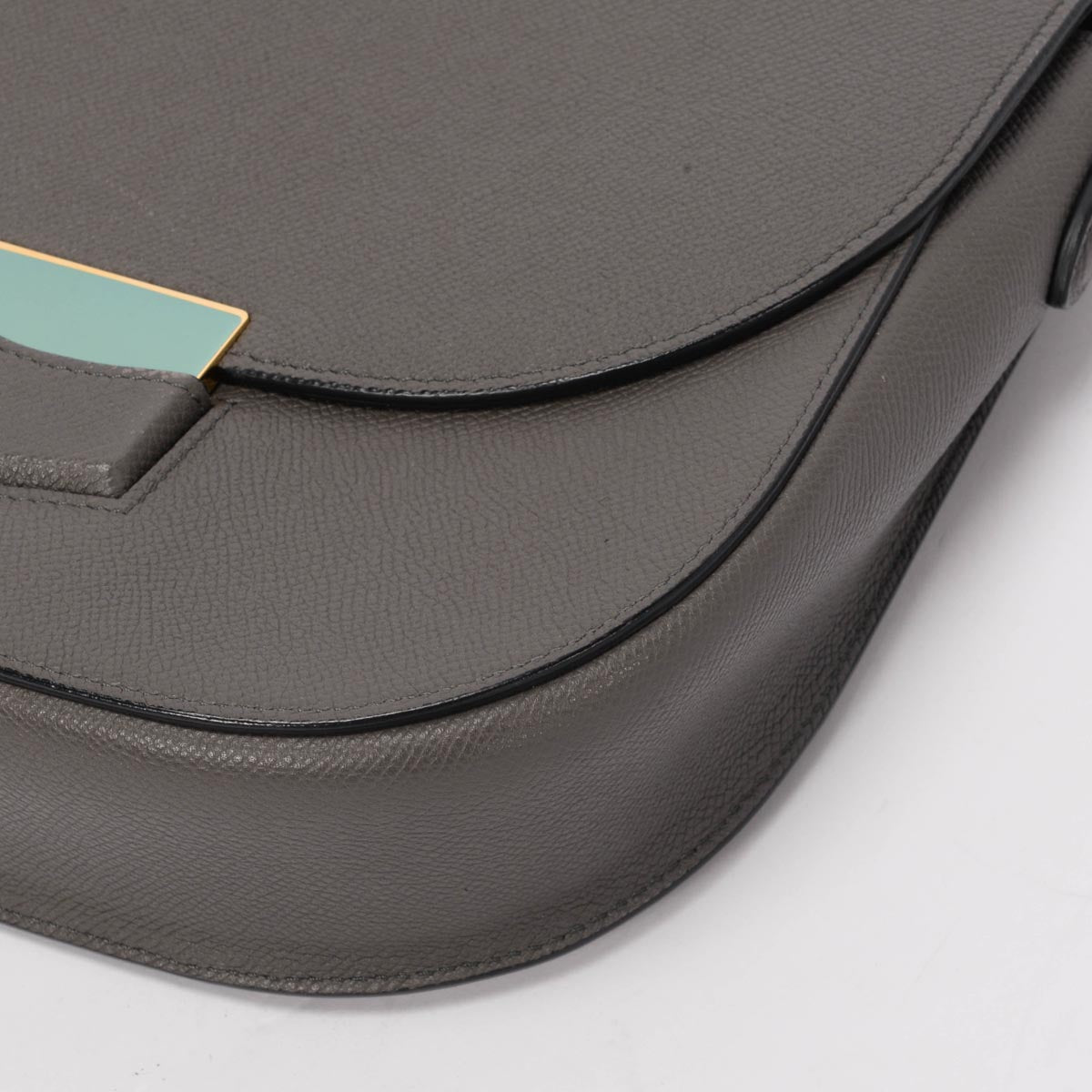 Celine Grey Grained Calfskin Trotteur Compact Bag