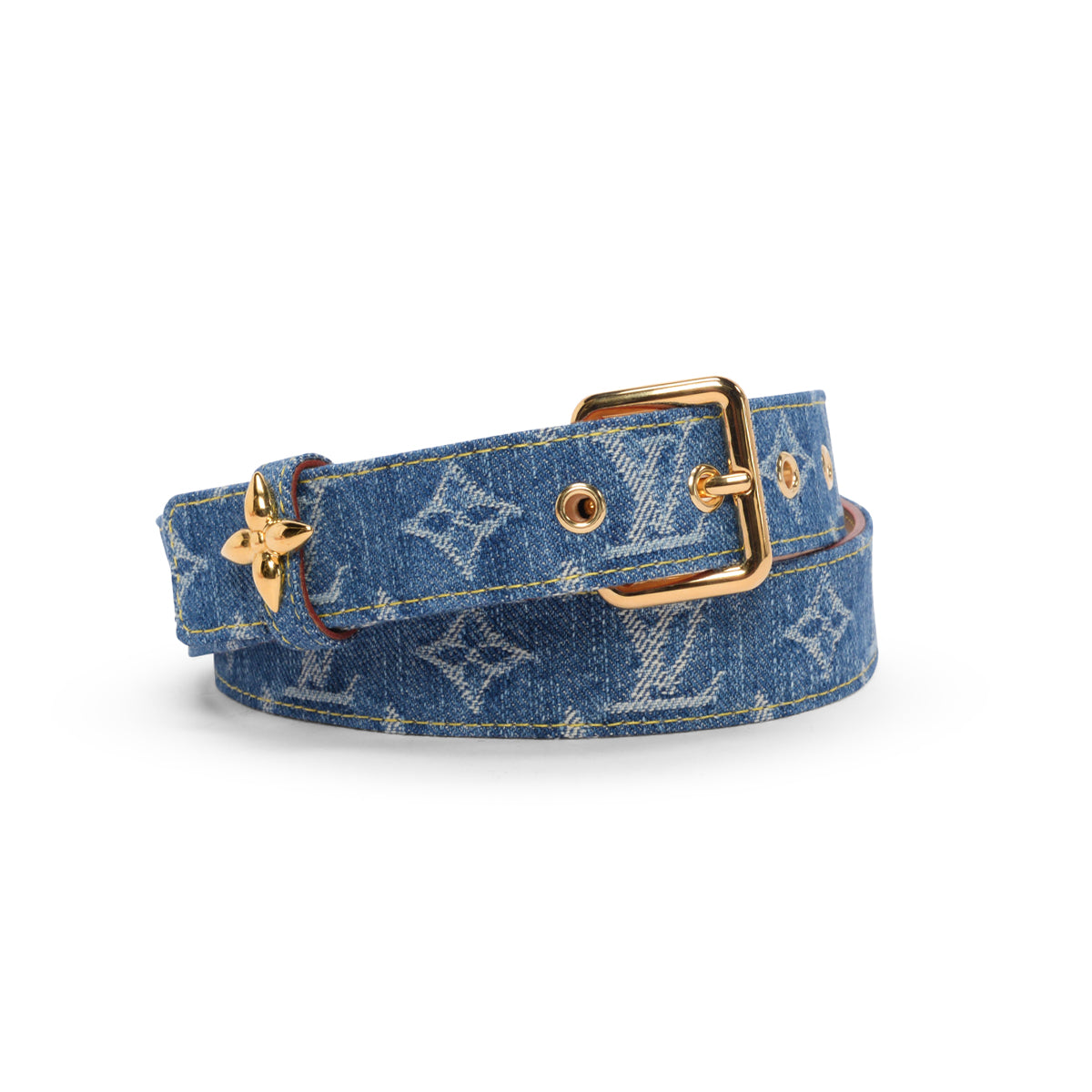 Louis Vuitton Monogram Denim Flowergram Ardillon Belt