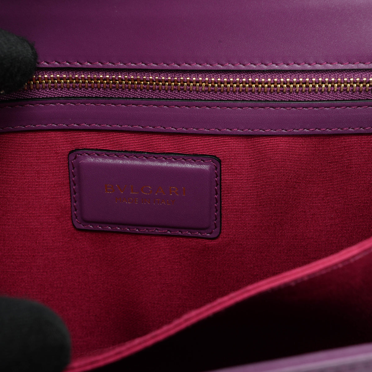 Bulgari Magenta Calfskin Serpenti Top Handle Bag