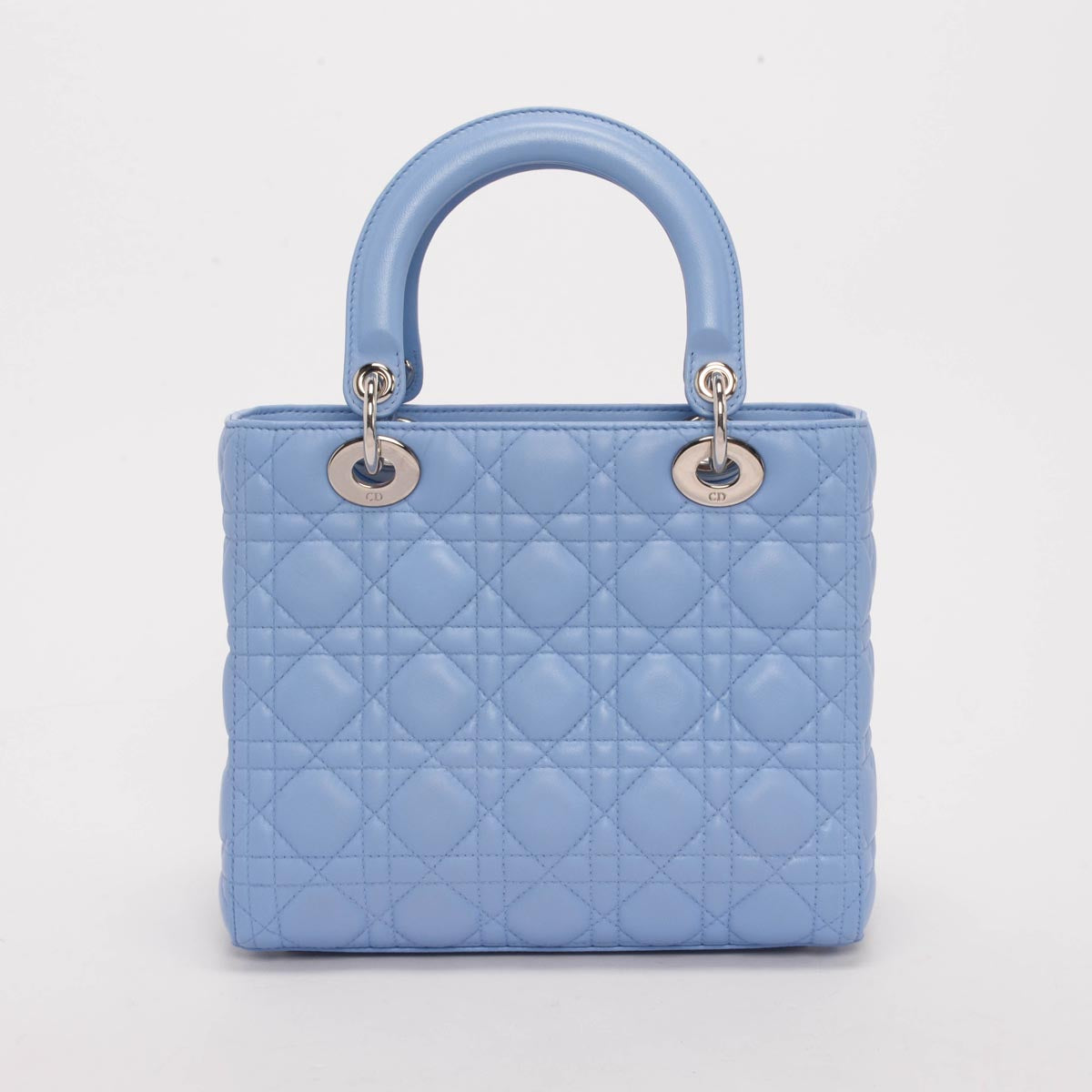 Dior Pale Blue Cannage Lambskin Medium Lady Dior