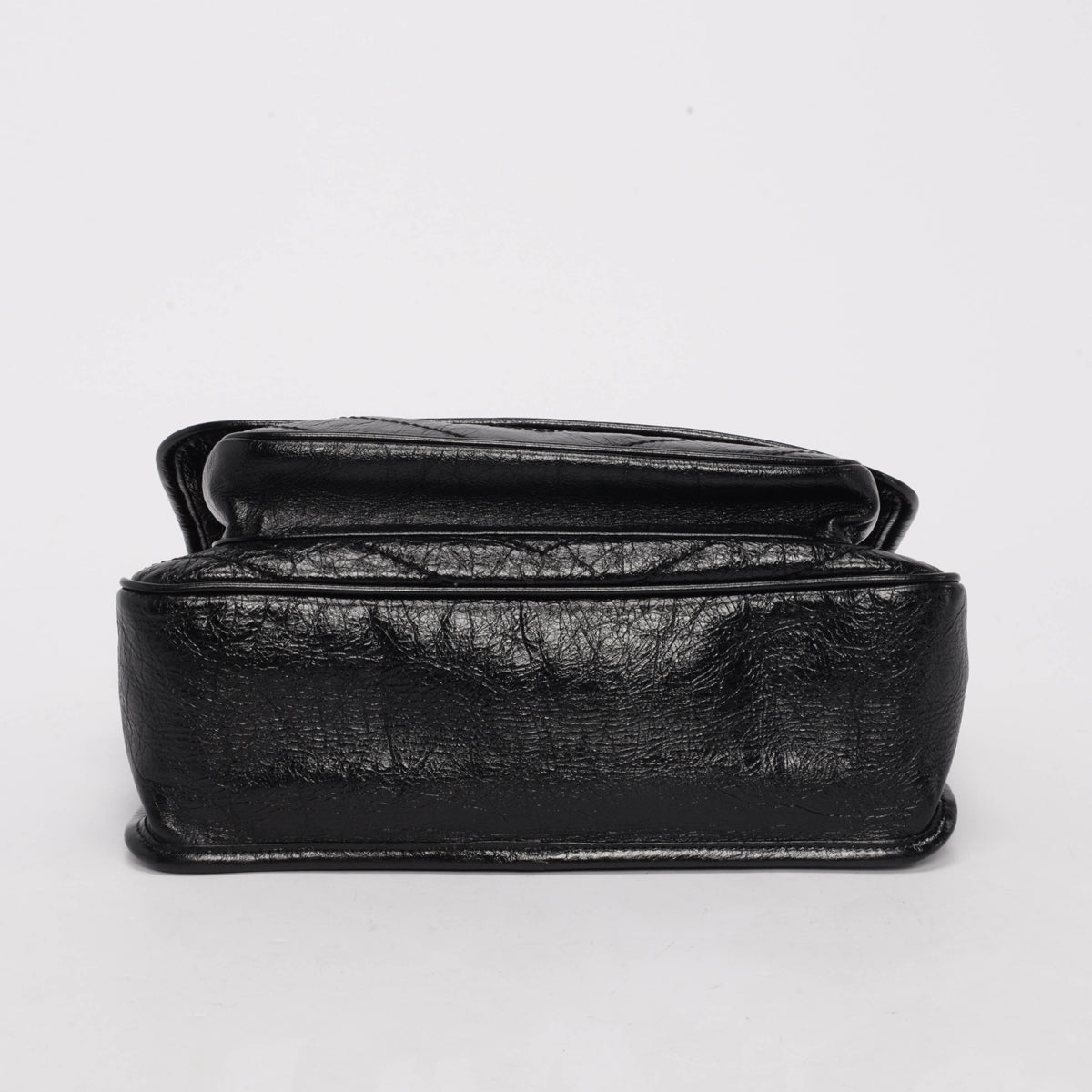 Saint Laurent Black Crinkled Calfskin Medium Niki Bag