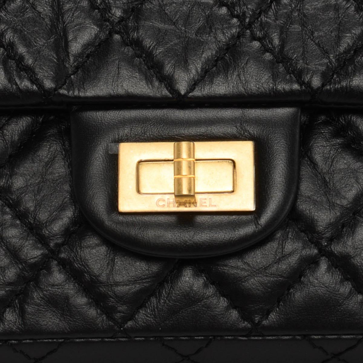 Chanel Black Distressed Calfskin Mini Reissue 2.55 Flap Bag