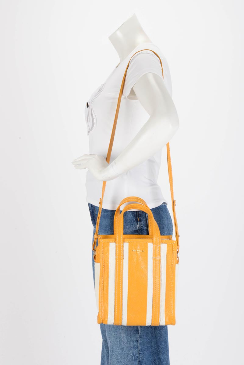 Balenciaga Yellow Arena Lambskin XS Bazar Shopper Tote