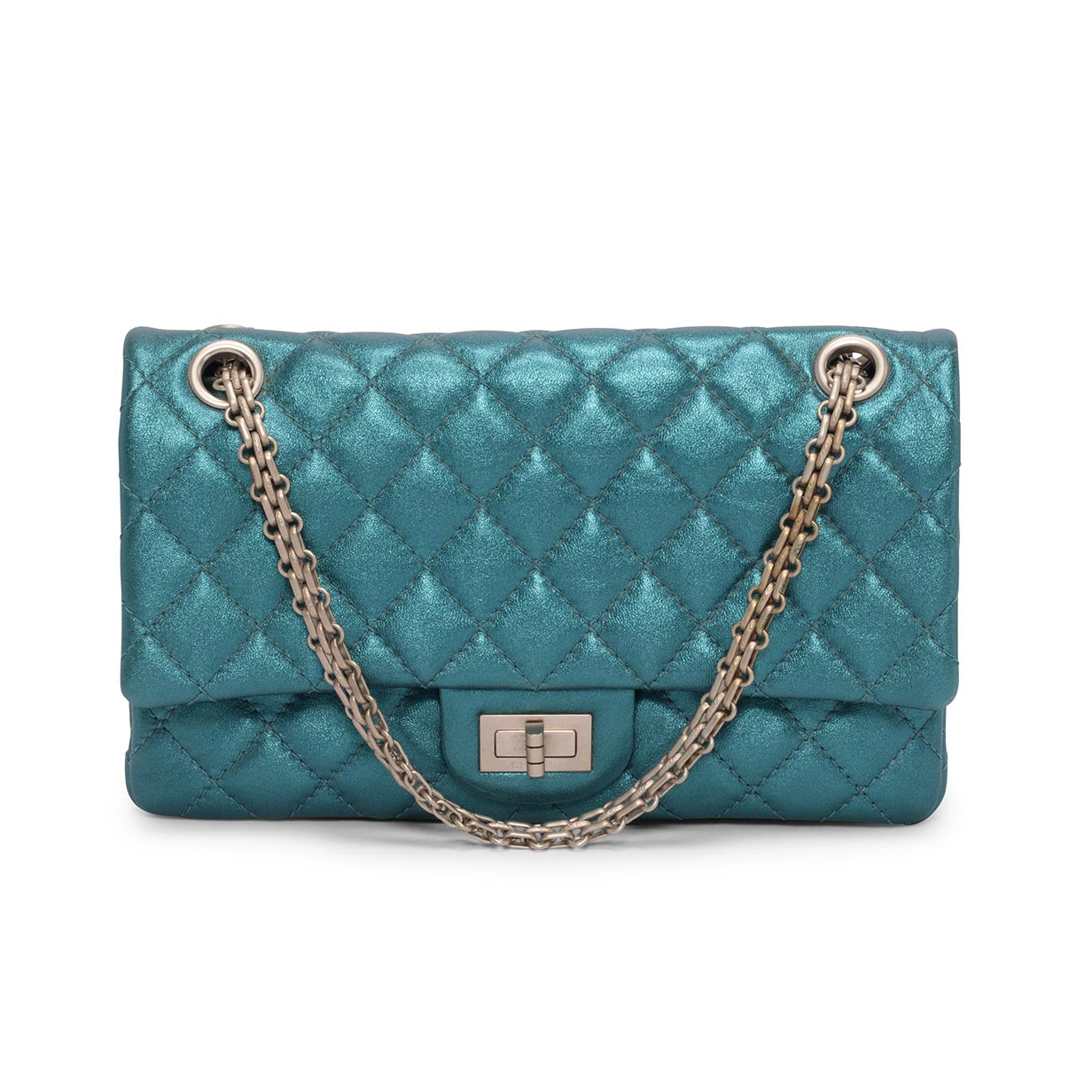 Chanel Teal Metallic Calfskin 2.55 Reissue 225 Bag