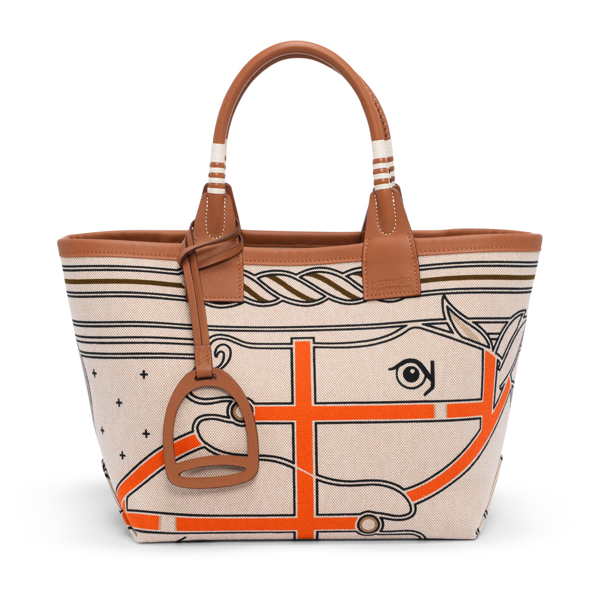 Hermes Ecru Quadrige au Fil Steeple 25 Tote