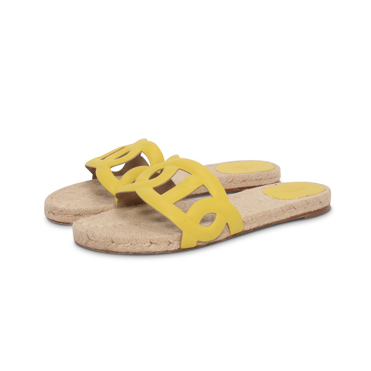 Hermes Jaune Imperial Nappa Famosa Espadrille Sandals 40