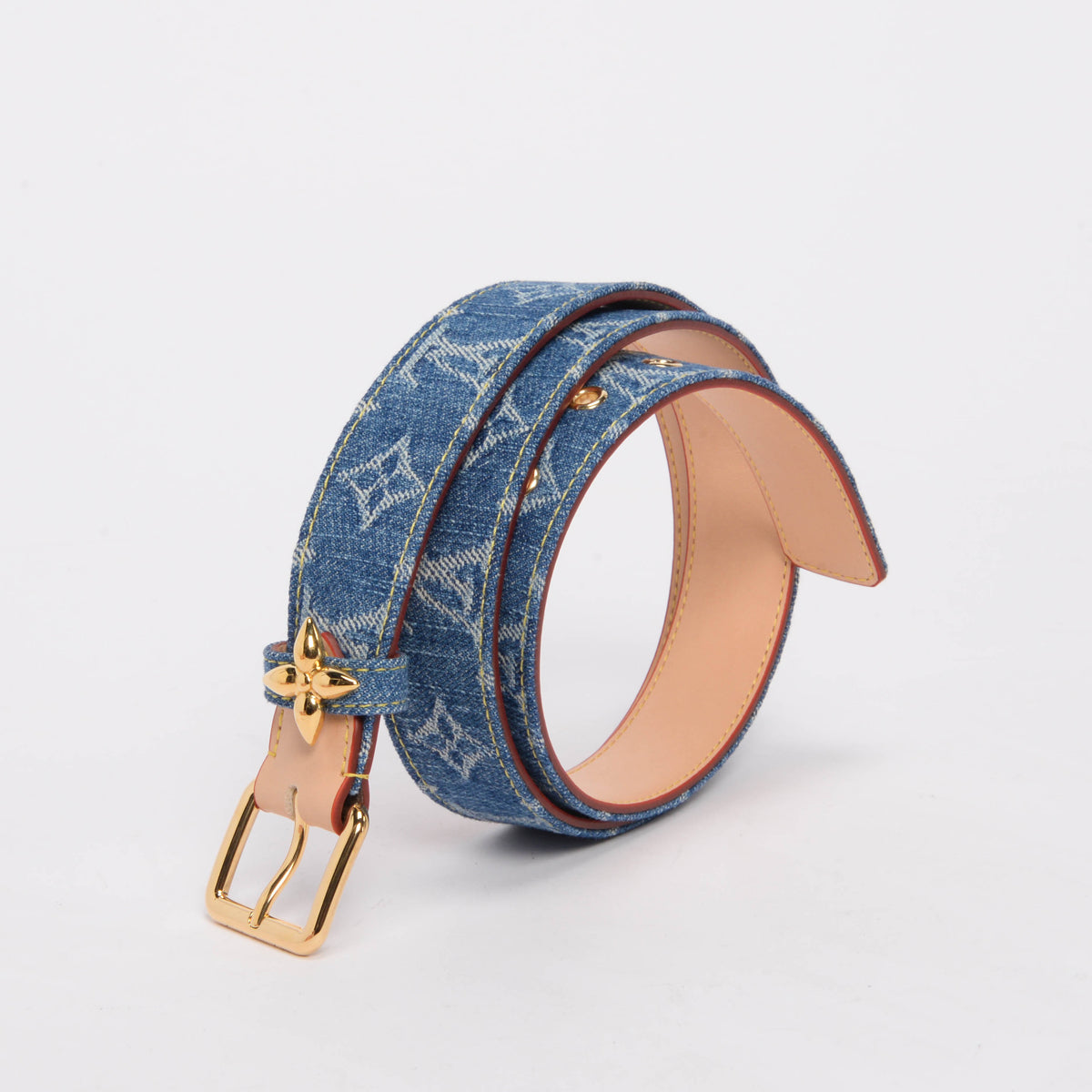 Louis Vuitton Monogram Denim Flowergram Ardillon Belt