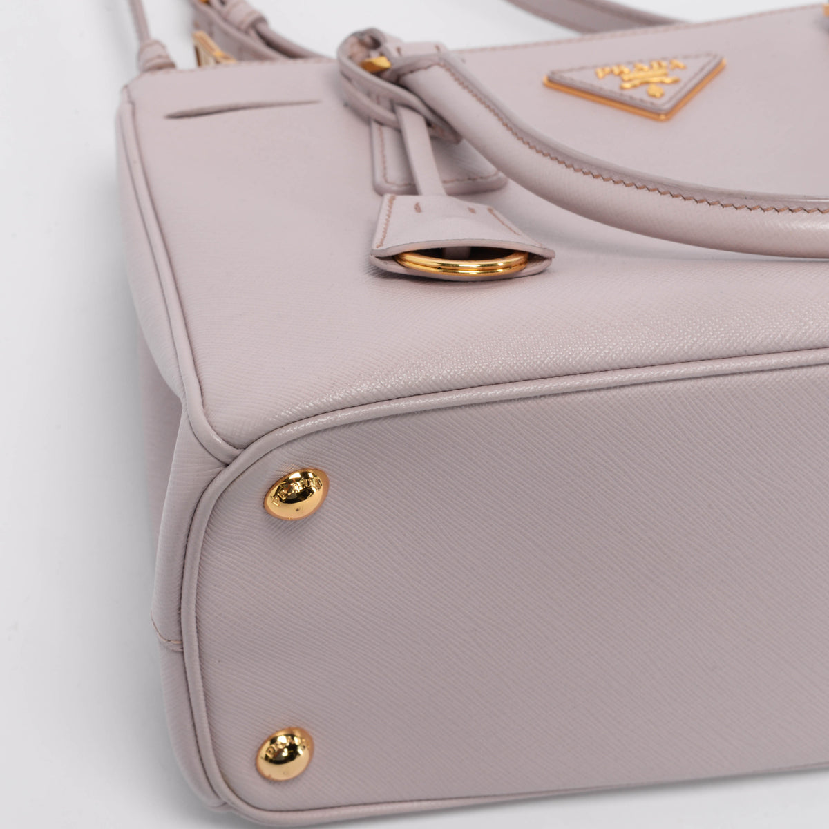 Prada Light Pink Saffiano Lux Small Double Zip Tote