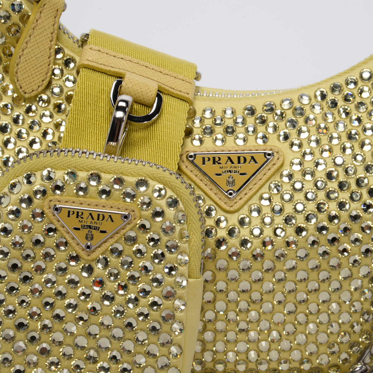 Prada Banana Satin & Crystal Re-Edition 2005 Bag