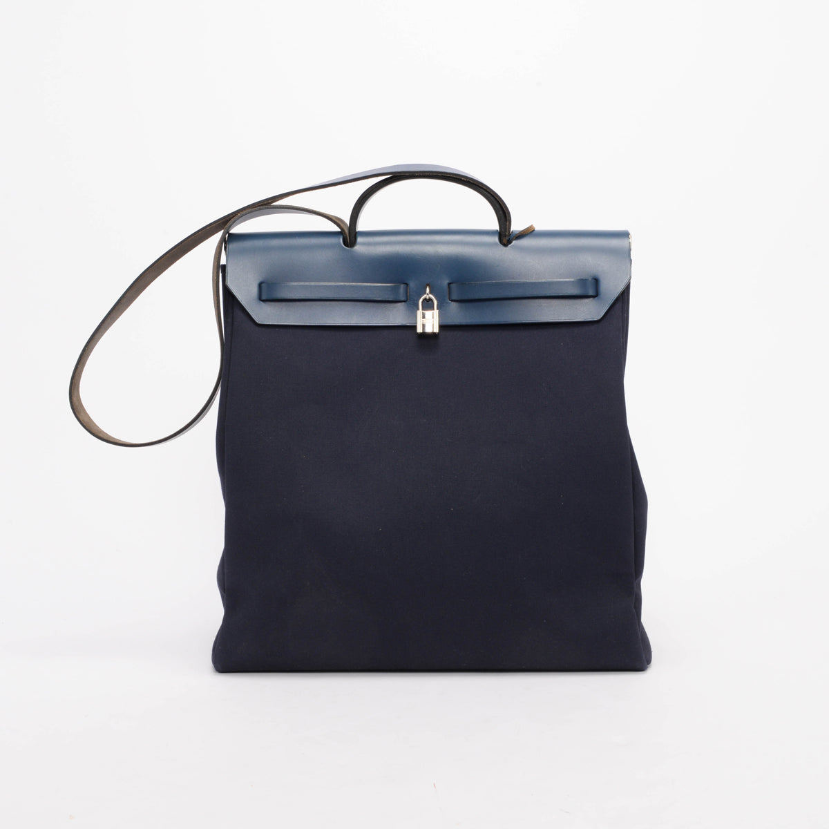 Hermes Navy Canvas Herbag MM 2 in 1